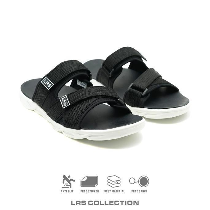 Kets- Lrs Collection - Sandal Selop  Hitam Pria/ Sandal Cowok Distro/ Slide Cowok/ Sandal Selop Pria