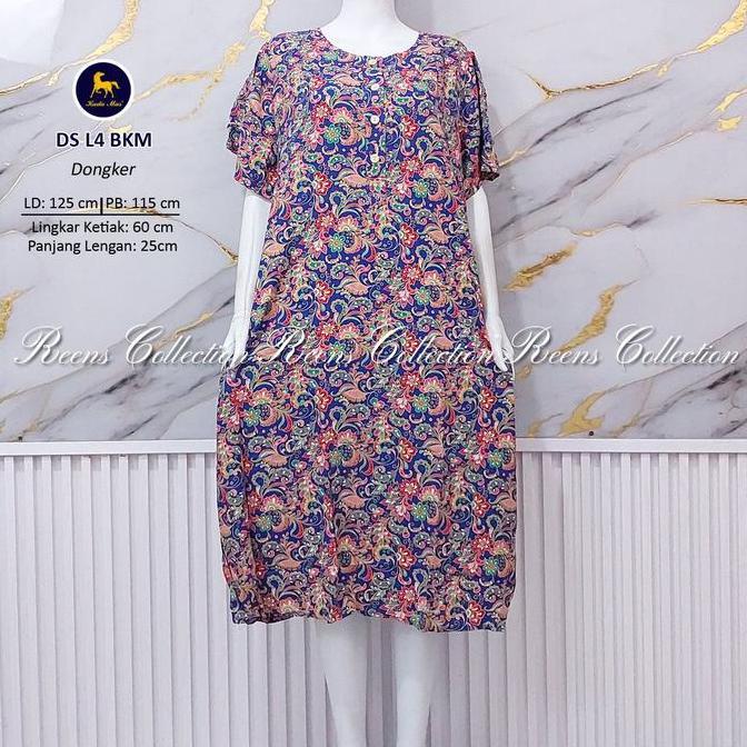 Sleepoi- Daster L4 Jumbo Batik Kuda Mas Ld 130Cm | Daster Rayon Busui Lengan Pendek Premium