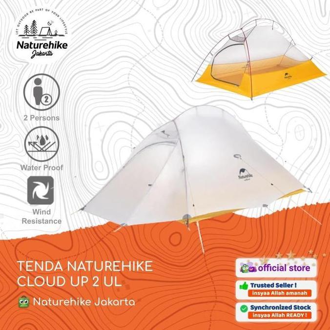Terlaris Tenda Cloud Up 2 Ul 10D Naturehike Nh19Zp017 Camping Ultralight Ul