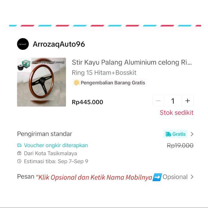 Stir Kayu Retro Semi Celong Ring 15 & +Bosskit Original Dan Terpercaya