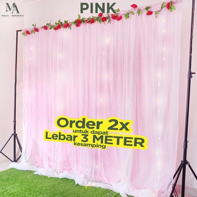 Festwid- Kain Dekorasi Backdrop Tiang Abutai Tile Sudah Dijahit Lamaran Nikahan