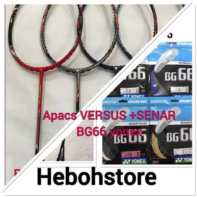 Promo RAKET BADMINTON APACS VERSUS 55/77 +BONUS SENAR YONEX BG66 ORIGINAL Diskon