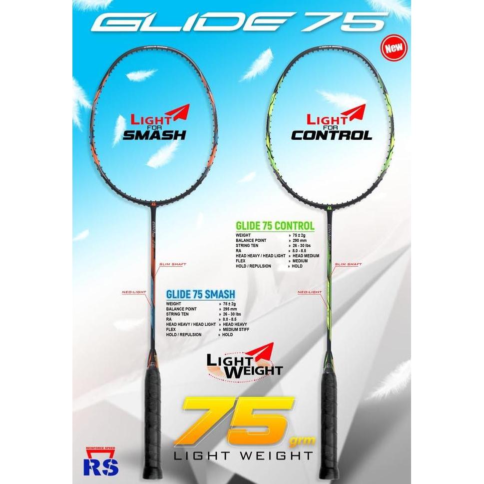 Promo RAKET BULUTANGKIS RS GLIDE 75 ORIGINAL Diskon