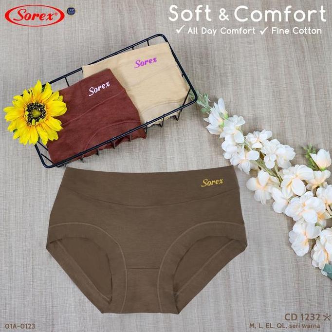 Paket 6 dan 3 Pcs CD Sorex 1232 Basic Celana Dalam Sorex Cutting Midi CD Sorex 1232 Wanita Dewasa Ba