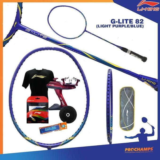 Promo PAKET LINING G LITE 82 RAKET BADMINTON ORIGINAL Diskon