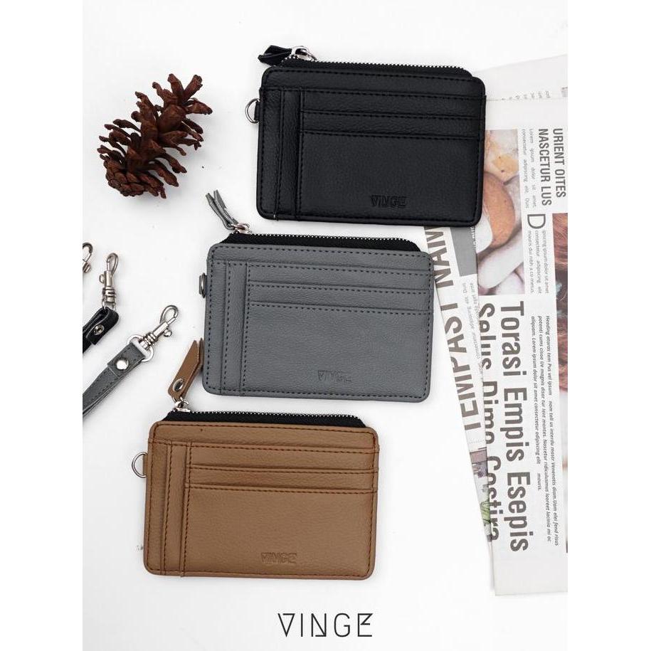 Backpack- Vinge Dompet Kartu Card Holder Dompet Gantung Kulit Imitasi 8 Slot Dompet  Pria Wanita  Fo