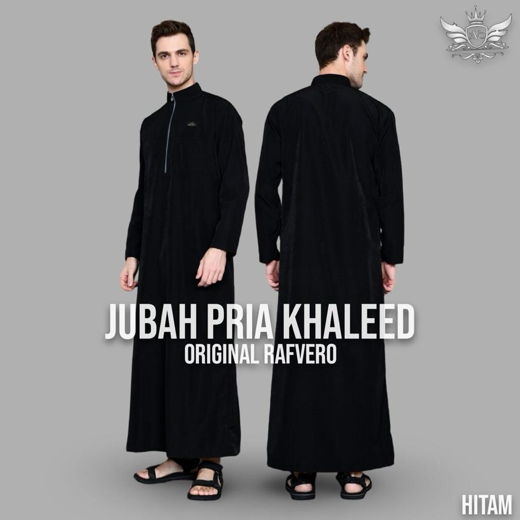 DISKON JUBAH KHALEED PRIA - JUBAH KATUN TOYOBO PREMIUM - GAMIS PRIA DEWASA HITAM POLOS- GAMIS PRIA T