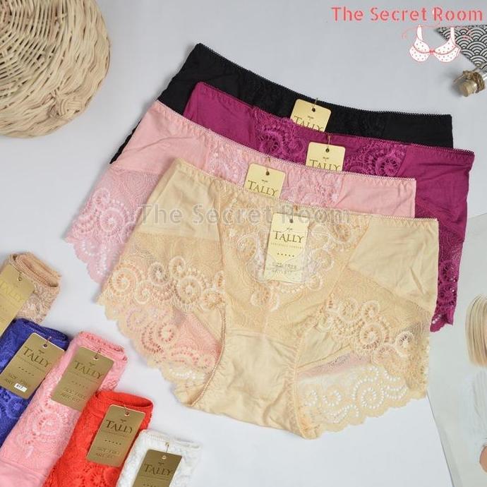 3pcs/6pcs/12pcs Celana Dalam Wanita Renda Transparan T4lly 617 Lembut dan Nyaman | Pakaian Dalam | C