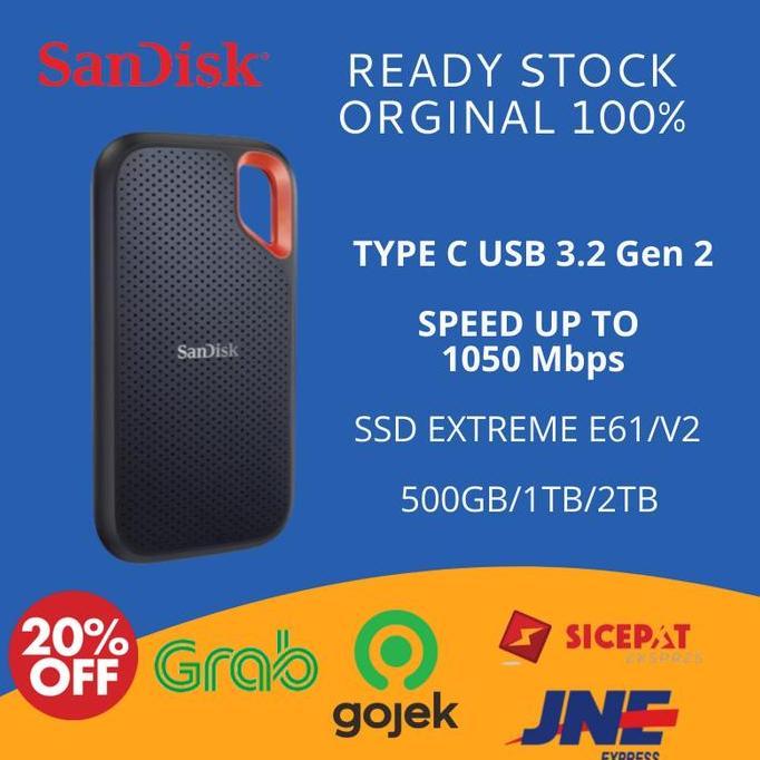 TERMURAH - SSD Portable Sandisk 2TB 1TB 4TB Extreme pro V2 Hardisk external
