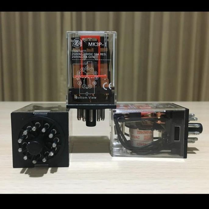 Lansungkirim- Relay Mk3P 11P 11 Pin Kaki 220Vac Ac 220V 220 Volt