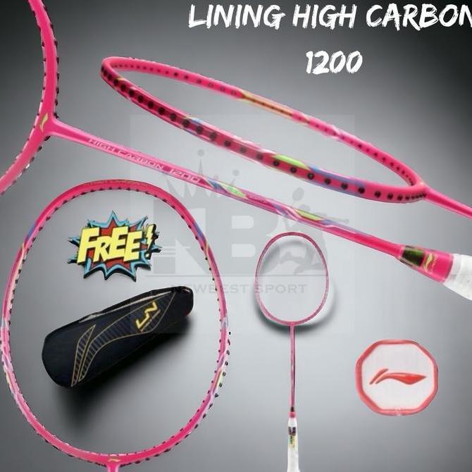 Promo RAKET LINING HIGH CARBON 1200 PINK ORIGINAL Diskon
