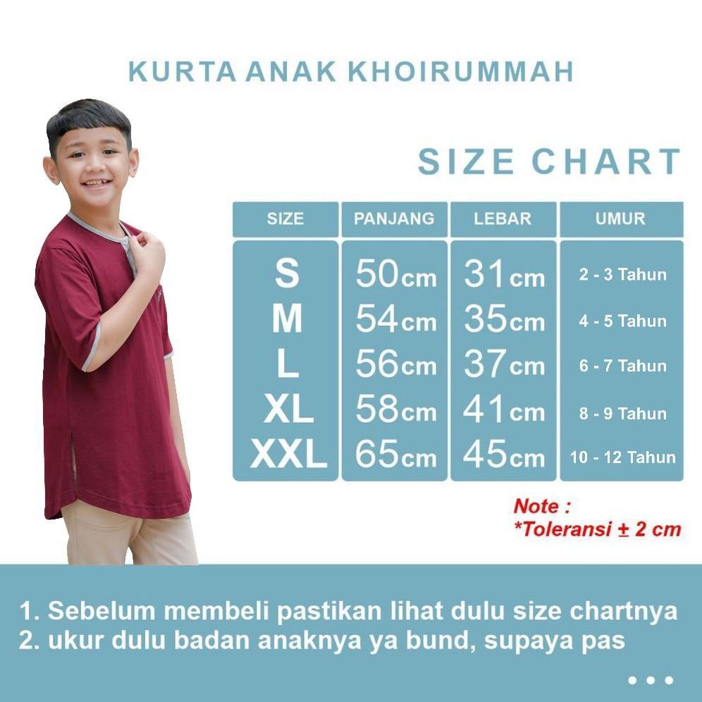 BEST SELLER KHOIRUMMAH -  KURTA BADAR KIDS ALL VARIANT / KAOS KURTA ANAK LAKI - LAKI KERAH SHANGHAI 