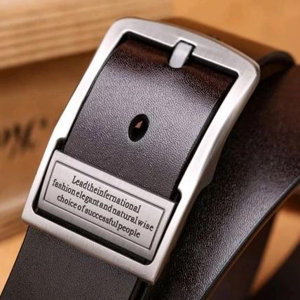 Kualitas Super Termurah -  Sabuk Kulit Asli 2 Lapisan Termurah Ikat Pinggang Pria Kulit Kepala Besi 