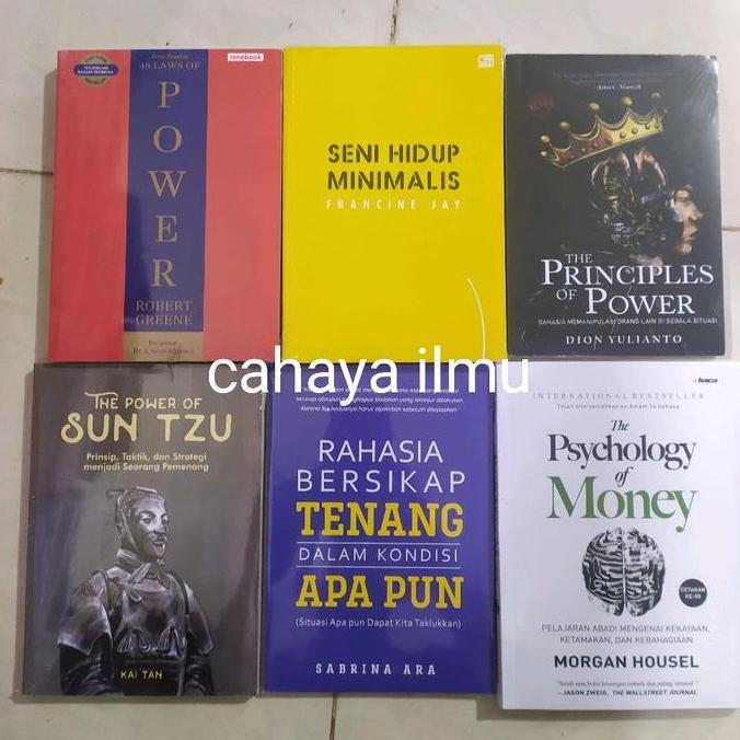 2satuseller - paket 6 buku the psychology of money the principles of power how leader act dark psiko