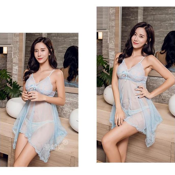 Diskont [Nl] Sleepwear Brokat Baju Tidur Lingerie Sexy Cewek Cwk Dinas Cewe Remaja Dewasa All Size S