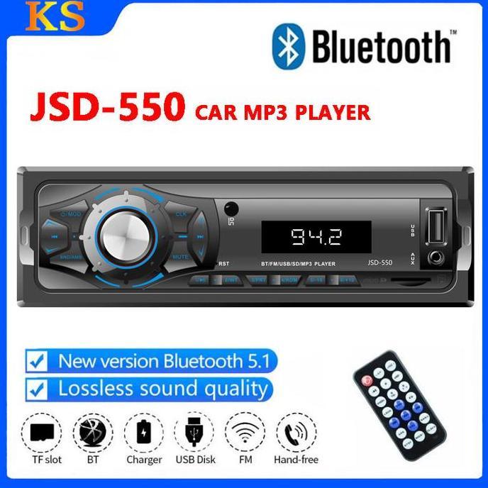 DB248 >> Tape Audio Mobil Multifungsi Bluetooth USB MP3 JSD-550 Single Din JSD-550 Audio Tape Mobil 