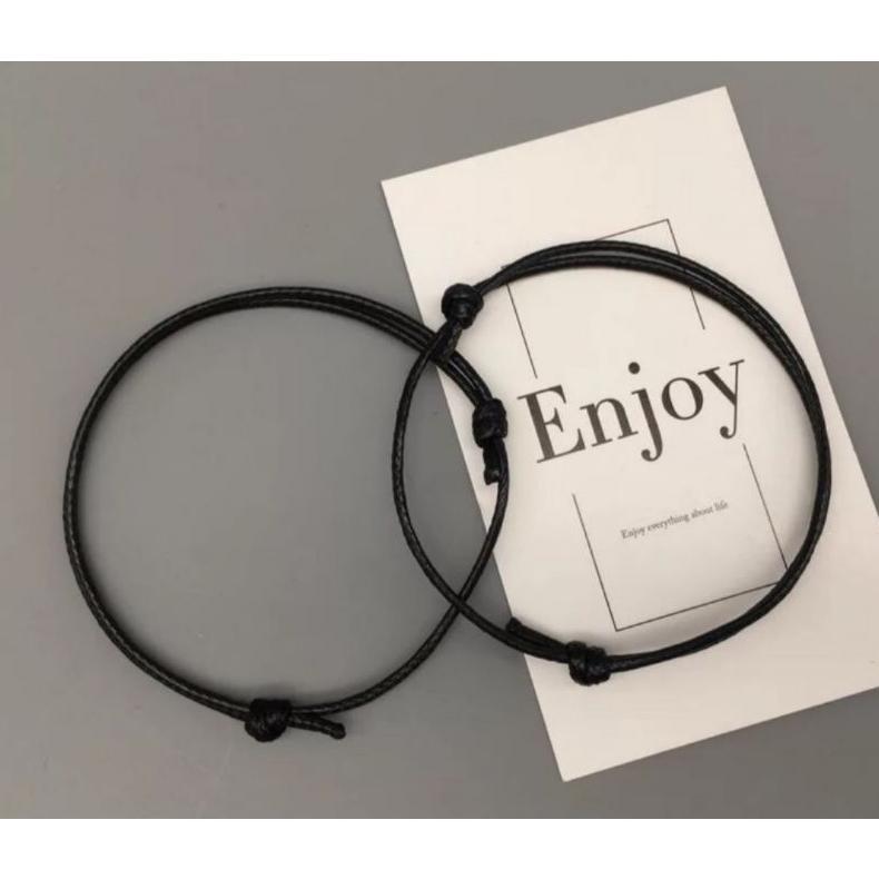 diskon gelang kaki tali hitam/gelang kaki tali korea/gelang kaki pria wanita/agam aksesoris