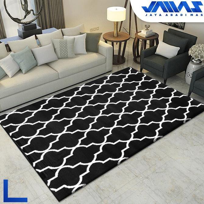 Karpet PP Rugs MONOKROM Hitam Putih 160x210cm