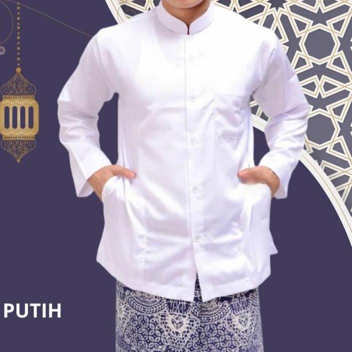 ORIGINAL BAJU KOKO MODEL HABIB HAIBAH AMMU WARNA PUTIH POLOS TERSEDIA UKURAN JUMBO XXXXL BAJU KOKO B