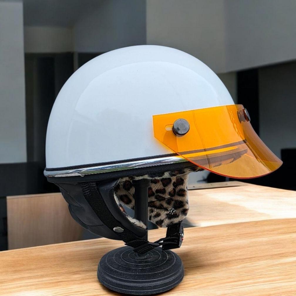 Grade Ori Helm Chips Terbaru Busa Leopard Pet Transparan