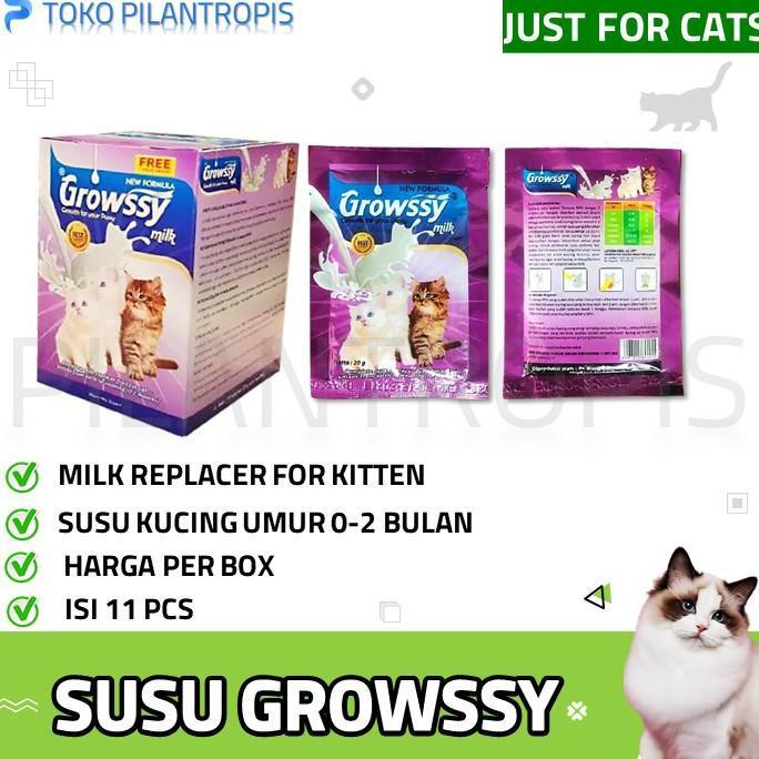 Gohead- Susu Growssy 1 Box Growsy Susu Bayi Kucing Baru Lahir 0-2 Bulan Kitten