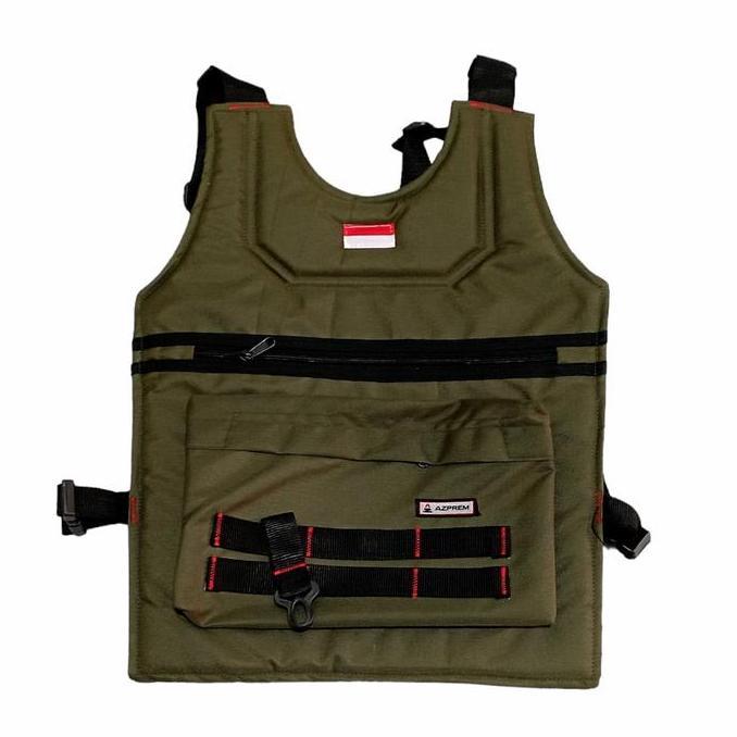 Mouting- Tas Dada Rompi Motor Touring Multifungsi Kantong Depan Dobel Besar Pelindung Dada Serbaguna