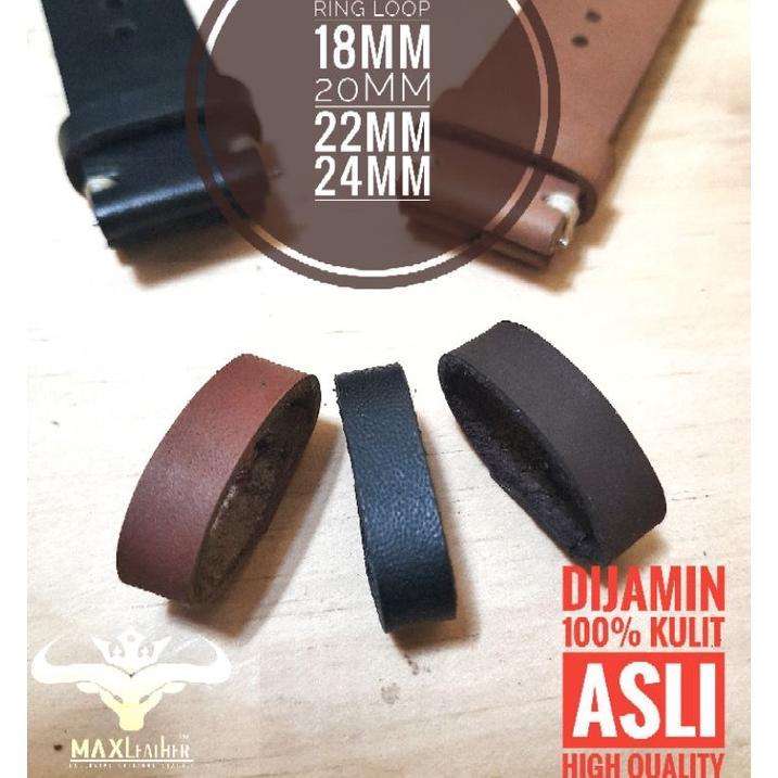 Premium Ringloop Kulit Asli, Strap Jam , Strap Kulit, Ringloop 18Mm,20Mm,22Mm,24Mm