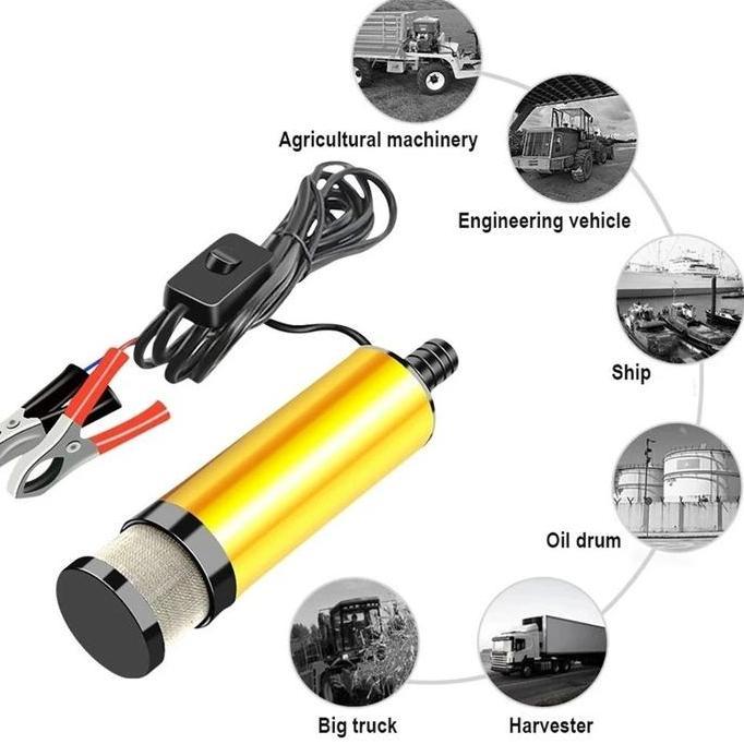 Onixcia- Pompa Air Celup Mini Kecil Portable 12V Diesel Pump Mini Air Minyak