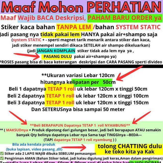 Obelik- Stiker Sticker Kaca Premium Hologram Sunblast Wallpaper Wall Wallpeper Film Setiker Glass Ce