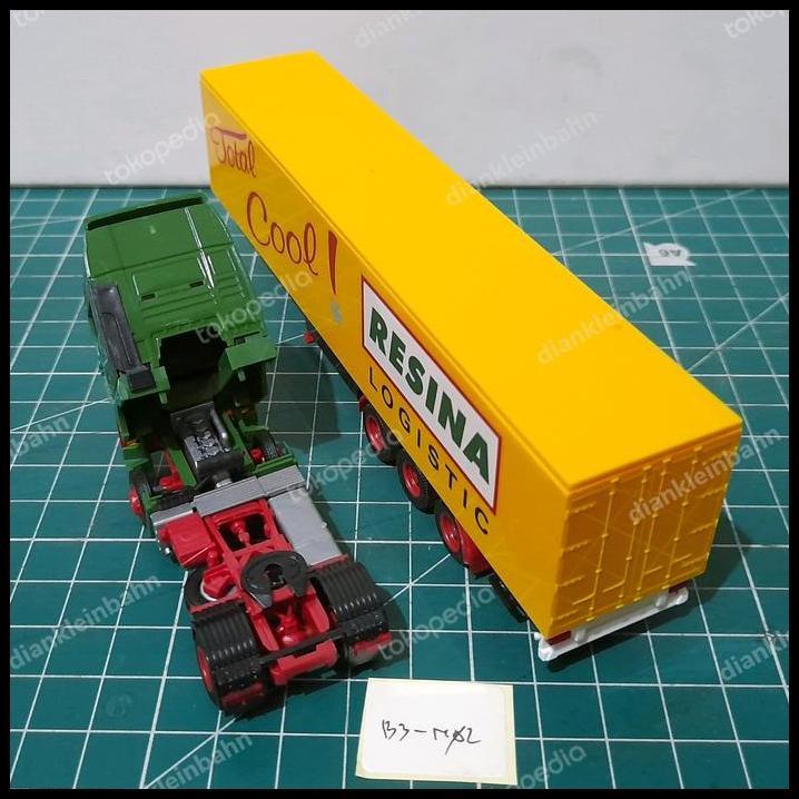 TERBARU AWM SKALA 1:87 MAN TRUCK HIJAU TUA LIVERY RESINA B3-N02 