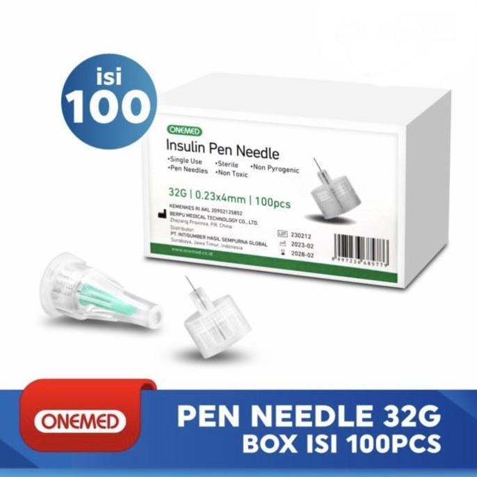 Jarum Insulin 32 G 4 mm Onemed Pen Needle Onemed 4mm 32 G Hijau