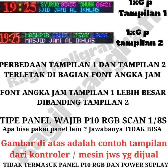 Obelik- Controller Jws P10 Rgb  Scan 1/8S - Kontroler Jws P10 Rgb 1 Baris Khalifah Jws Esp