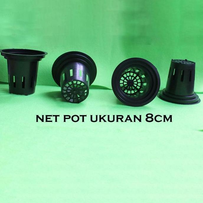 Indah- Netpot Hidroponik 8 Cm Hitam Isi 30 Pcs