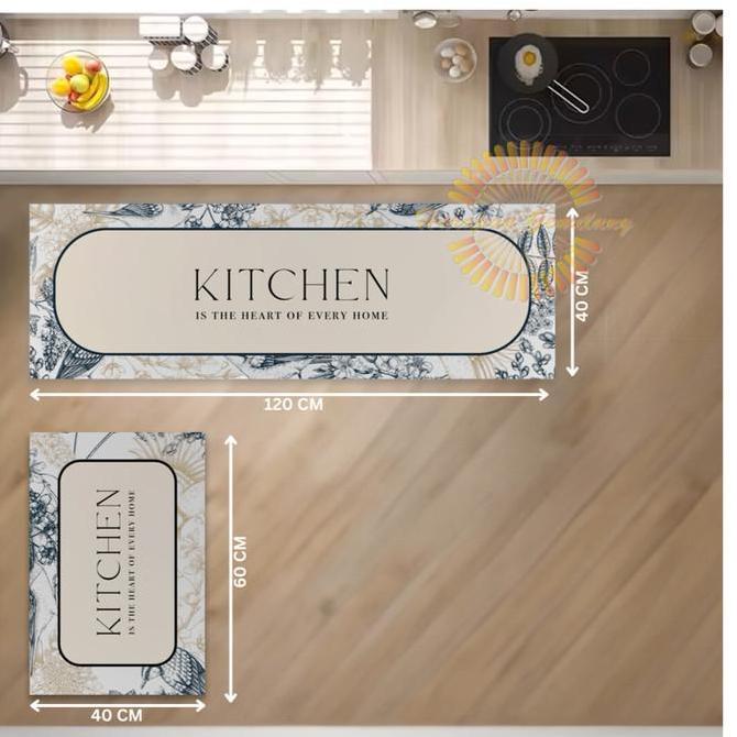Obelik- Keset Kaki Anti Slip Alas Lantai Dapur Kitchen Floor Mat Glossy 1 Set