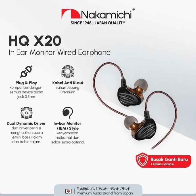 surf_magandir - nakamichi hq x20 dual dynamic driver in ear monitor wired earphone mic bass