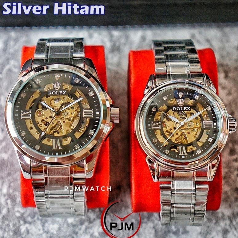 FAST DELIVERY Jam COUPLE OTOMATIS ROLEX | TALI RANTAI ROMAWI JAM AUTOMATIC Pasangan Pria Wanita KEKI
