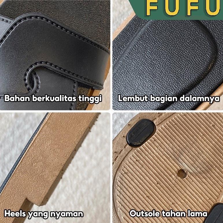 paket hemat fufu sendal slop/sandal rumah / sandal wedges baru /sandal wanita /fashion korea import 
