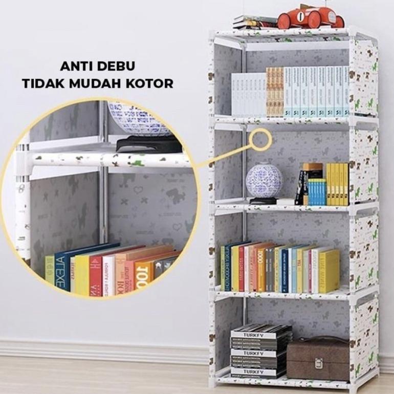 Harga Miring Rak Serbaguna 4 Penopang / Rak Buku Portable Lemari Multi Fungsi Sepatu 5 Tingkat 4 Sus