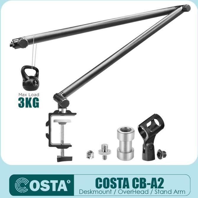 COSTA CB-A2 Boom Arm Overhead Table Stand f/ Camera Smartphone Mic LED