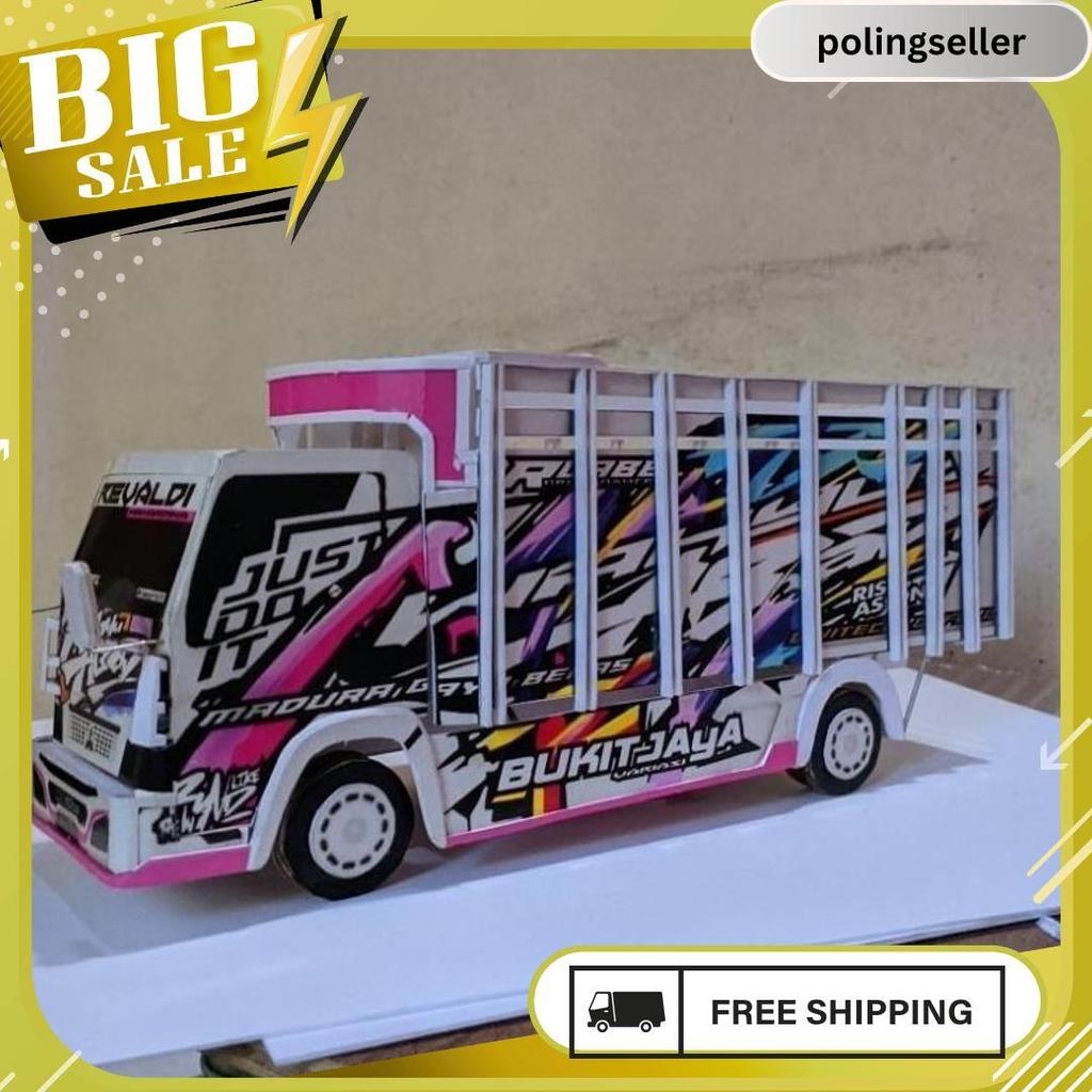 Promo Murah Miniatur Truk Oleng Full Variasi Lampu Dan Terpal Mainan Anak Rc Wahyu Abadi Brewog Audi