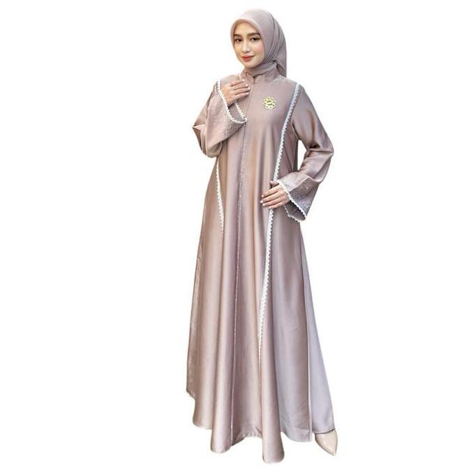 DS22 - NONA ZAIRA GAMIS ABAYA HITAM TERBARU DAN KEKINIAN GIES BUTIK Muslim Wanita Dress Payet Cantik