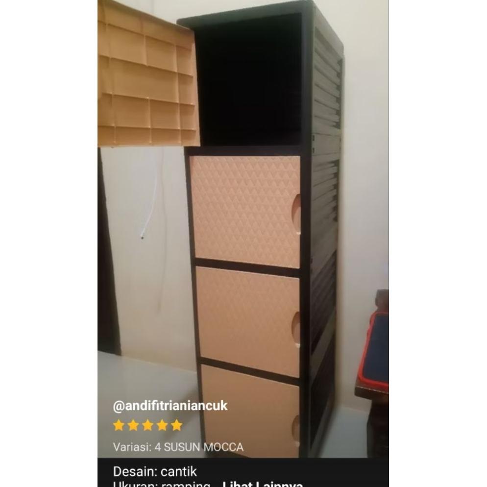 Bergaransi Lemari Locker 1 Pintu 4 Susun Tanpa Kaca/Lemari Plastik/Lemari Pakaian