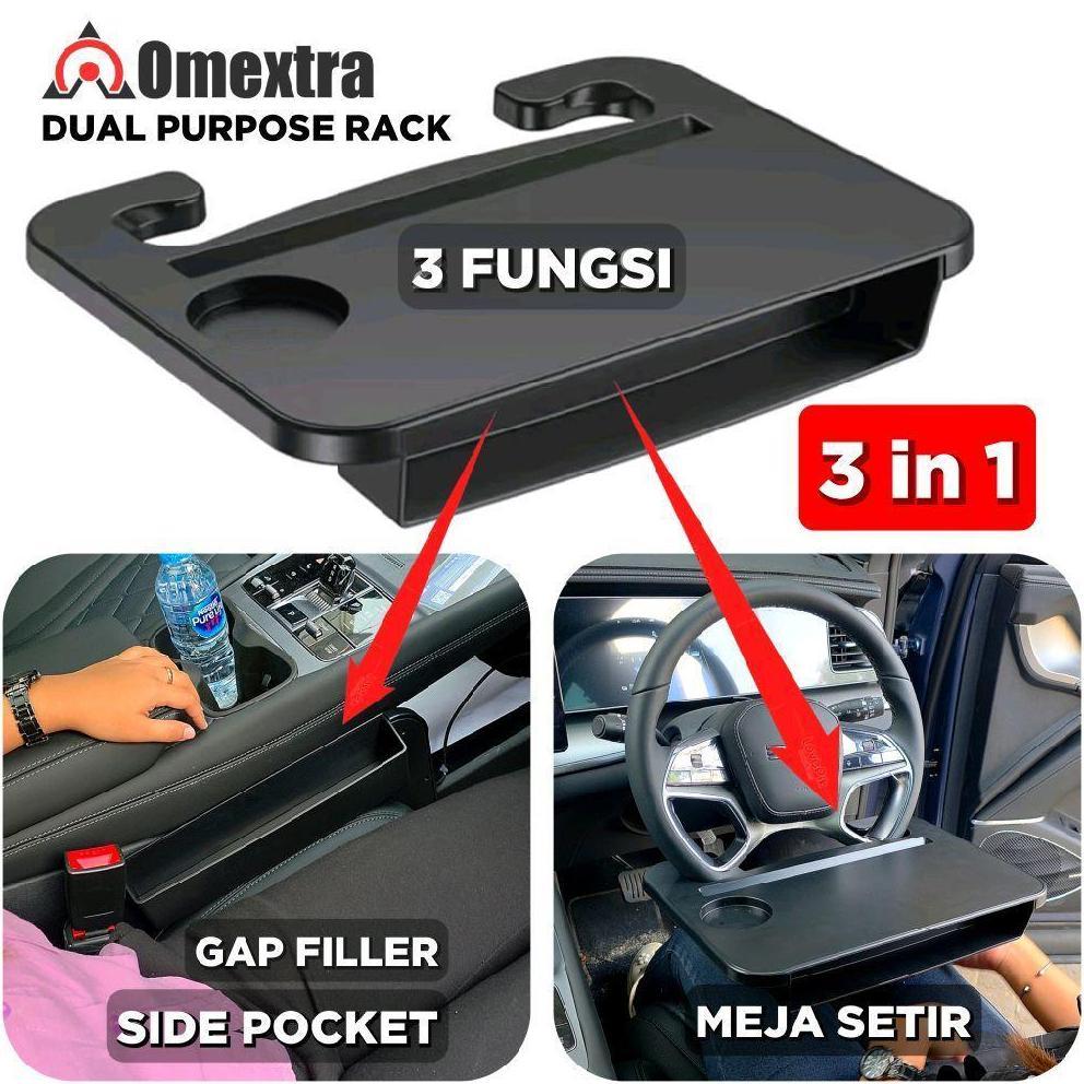 3 in 1 Indomextra Meja Setir Mobil Side Pocket Jok Gap Filler Pengisi Celah Jok Mobil Car Seat Organ