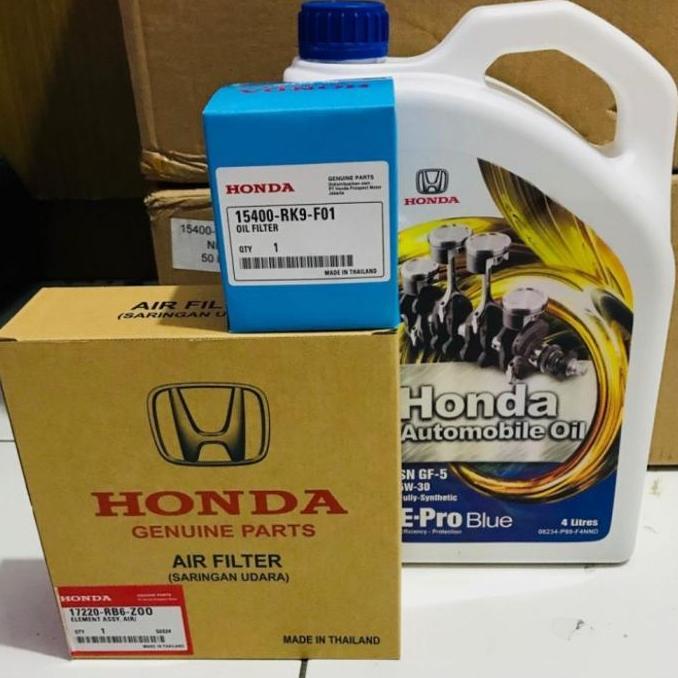 Oli Honda Epro Blue Paketan 4L + F/Udara + F/Oli ,Mobilio/Jazz/Brio