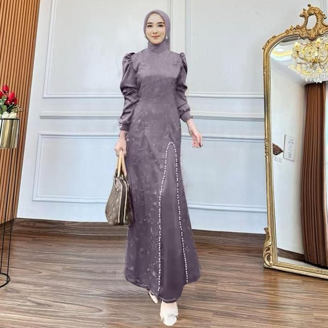 Instancodbisa- Maxi Naura M L Xl Xxl Xxxl Gamis Pesta Cantik Gamis Kondangan Maxi Couple Nikahan Kel