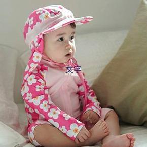 Instancodbisa- Baju Renang Bayi Dan Anak Jumpsuit Baby Swimsuit Kids Wetsuit Flower Bunga Pink