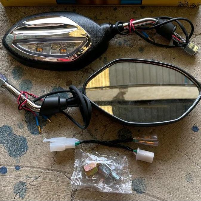 DV228 >> Kaca Motor Spion Sein + Soket Untuk  Honda, Yamaha, Beat, Genio, Vario, Scoopy, Mio, Xeon -