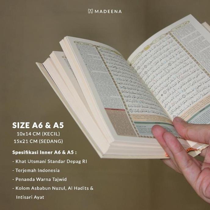 Mushaf AlQuran Kecil Saku Sedang Terjemahan Tajwid Warna Resleting A7 A6 A5 - Reeyana Zipper GS