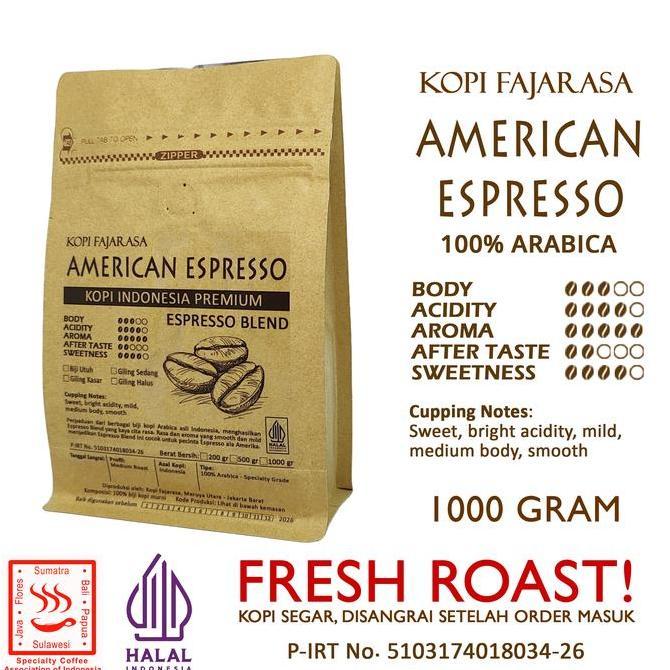 Kopi Fajarasa American Espresso Biji Kopi Espresso Blend 1 Kg