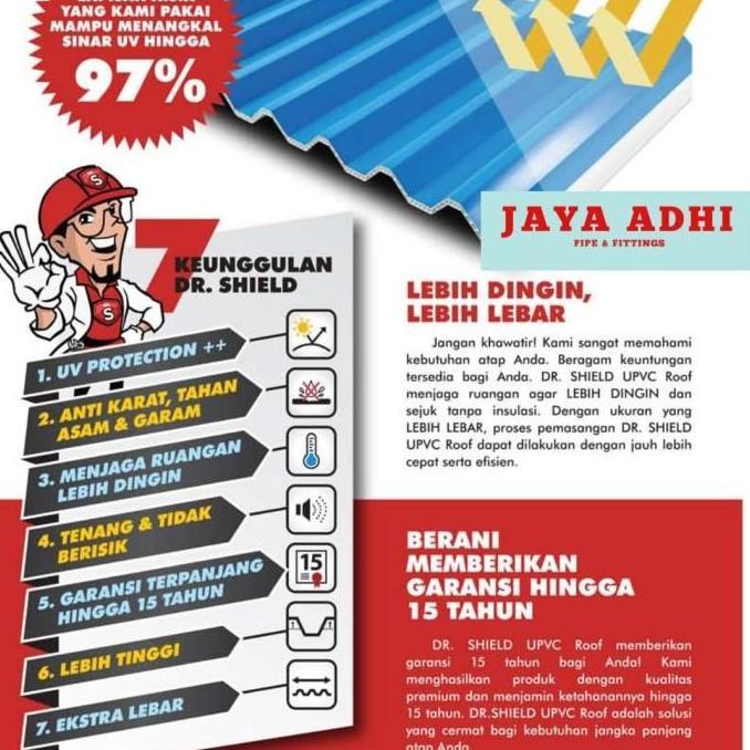 Atap Dingin uPVC Dr. SHIELD Putih/Biru Doff